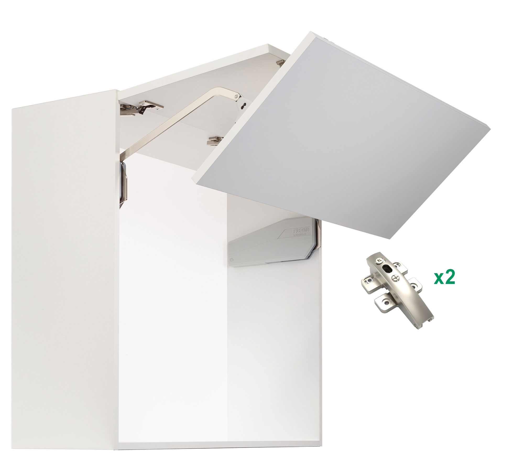 Комплект: Подъемник ФриФолд Шорт J6fs H910 - 970 мм 8,9-16,8 кг без крышек, фасад 600 Kessebohmer | официальный магазин